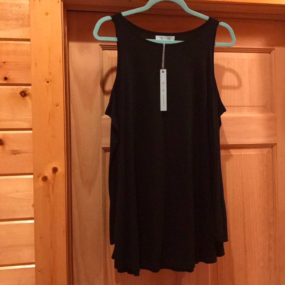 Black Cap Sleeve Shirt